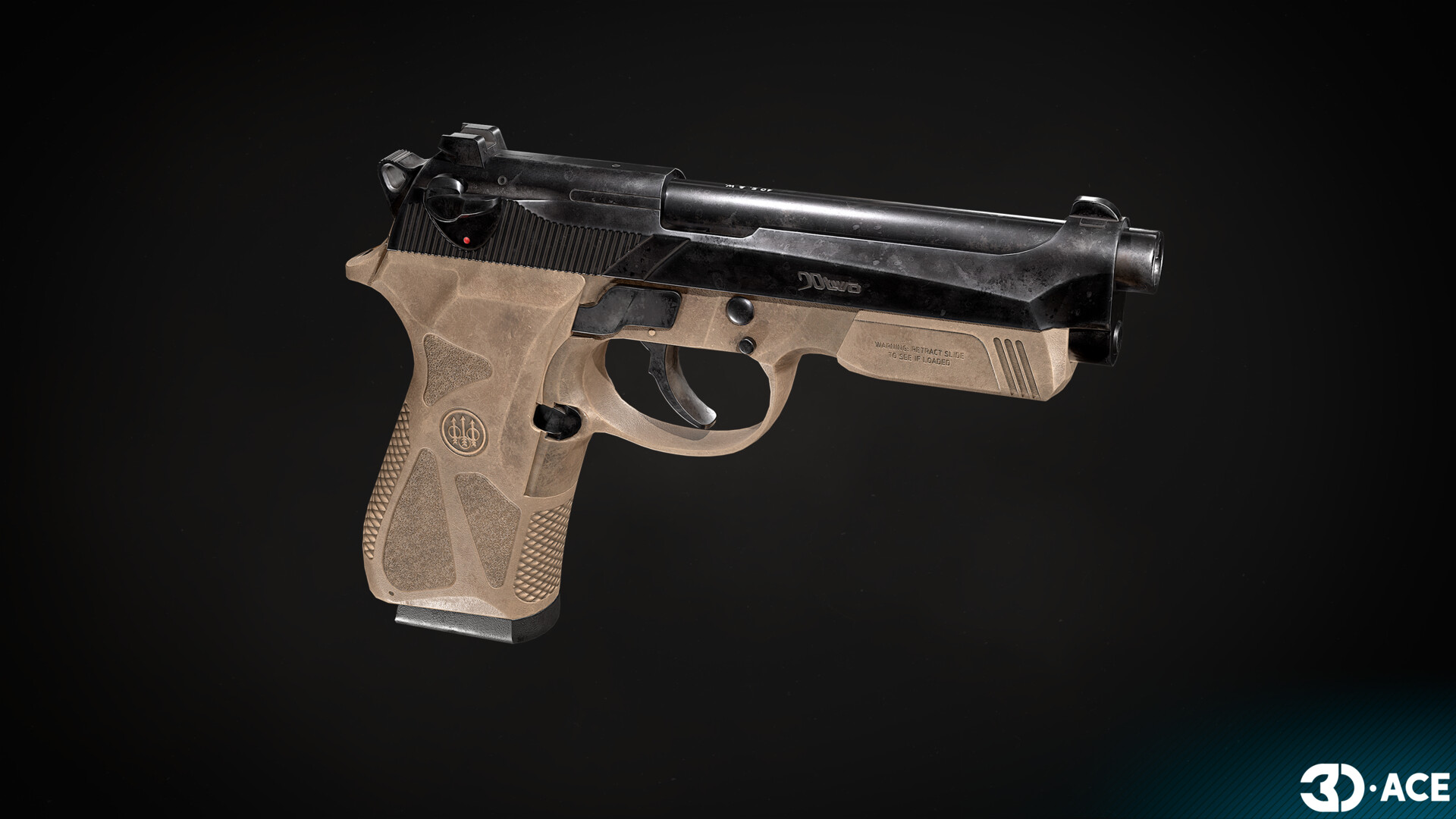 3D beretta pistol for UE gaming project
