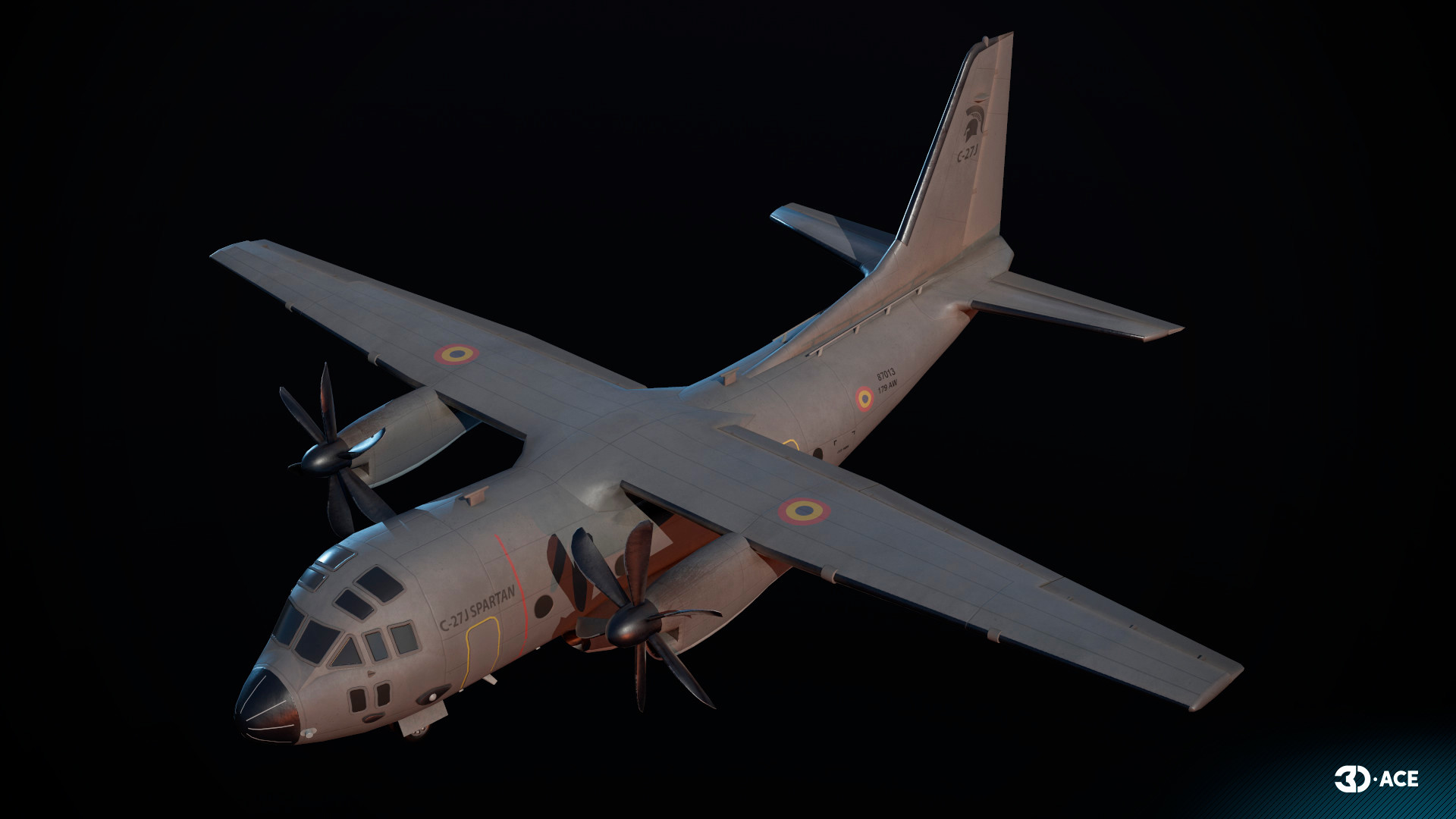 3D model military transport plane