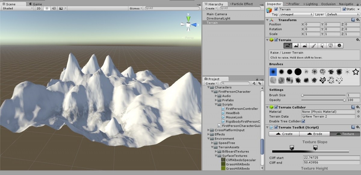 Landscape modeling in Unity3D