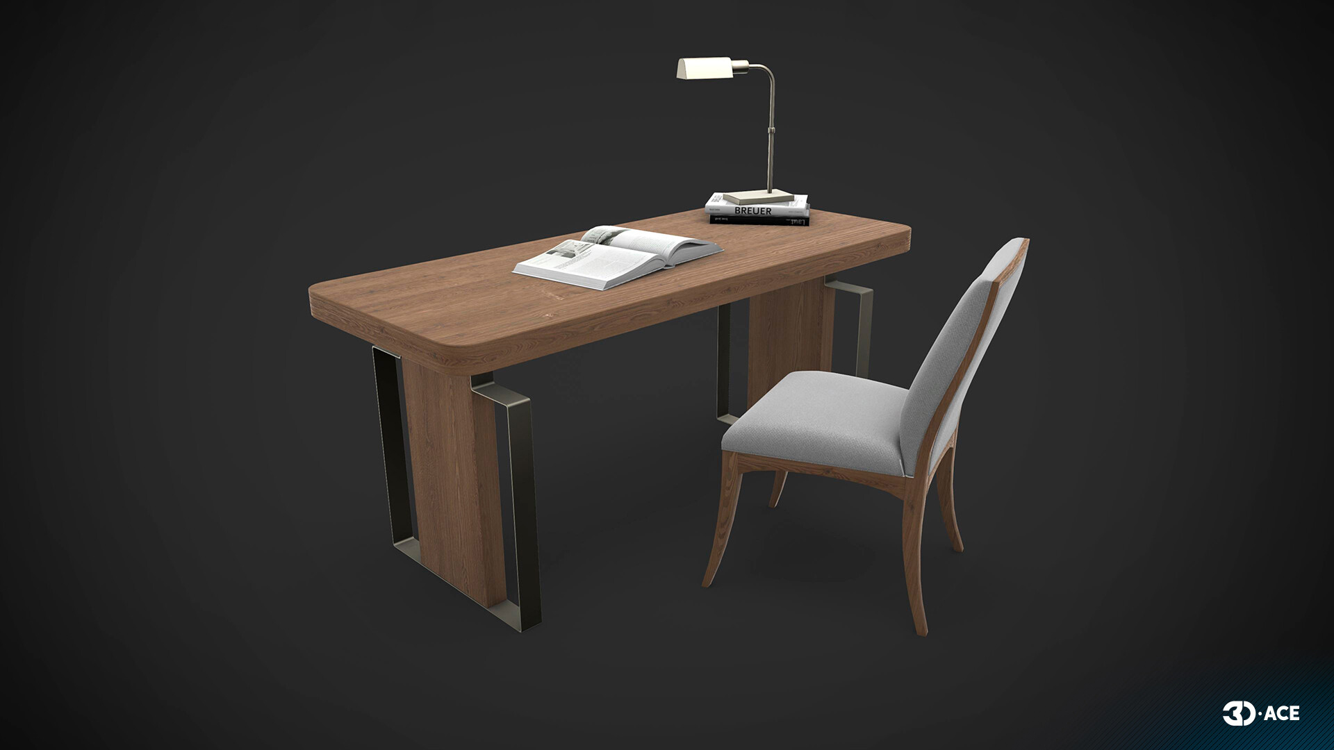 office table 3D furniture props modeling